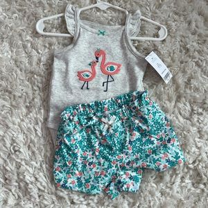 3m baby girl flamingo outfit